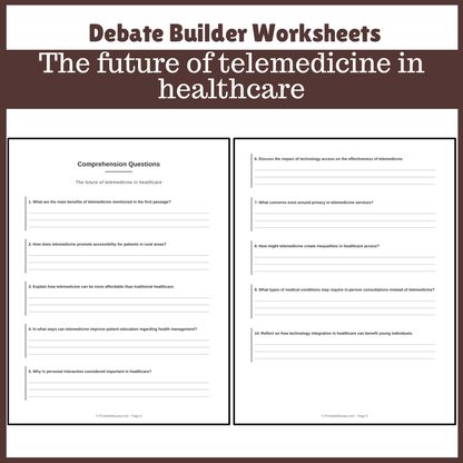 The future of telemedicine in healthcare | Favour and Against Worksheet Printable Activity