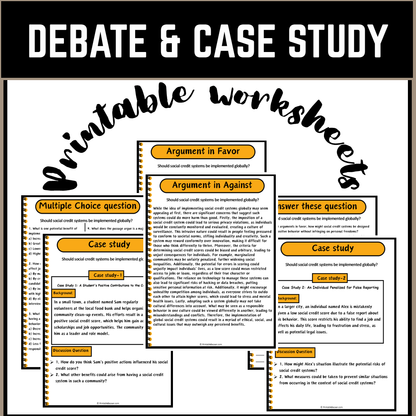 Should social credit systems be implemented globally? | Debate Case Study Worksheet