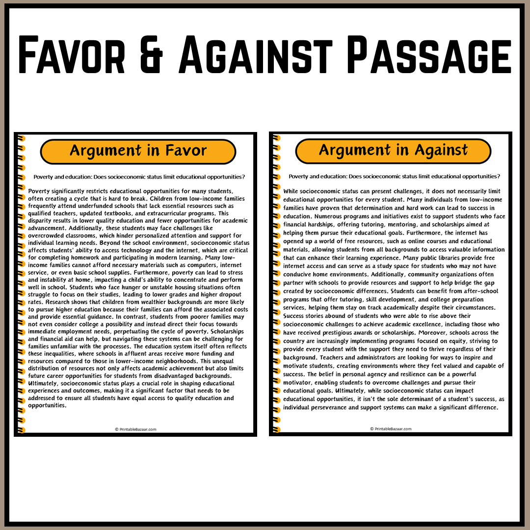 Poverty and education: Does socioeconomic status limit educational opportunities? | Debate Case Study Worksheet