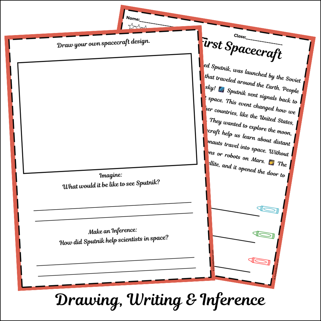 The First Spacecraft | Short Reading Comprehension Creative Worksheet
