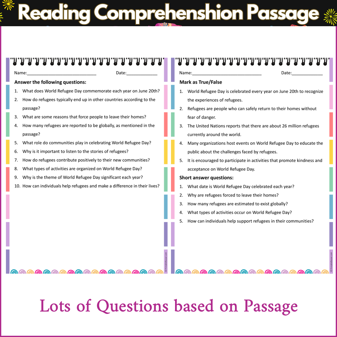World Refugee Day | Reading Comprehension Passage and Questions