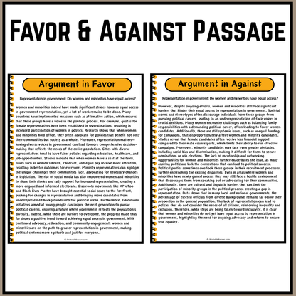 Representation in government: Do women and minorities have equal access? | Debate Case Study Worksheet