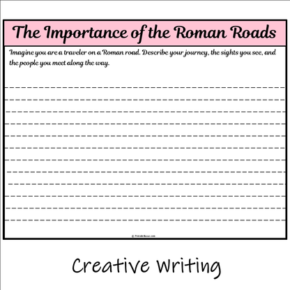 The Importance of the Roman Roads | Main Idea and Supporting Details Reading Passage and Questions