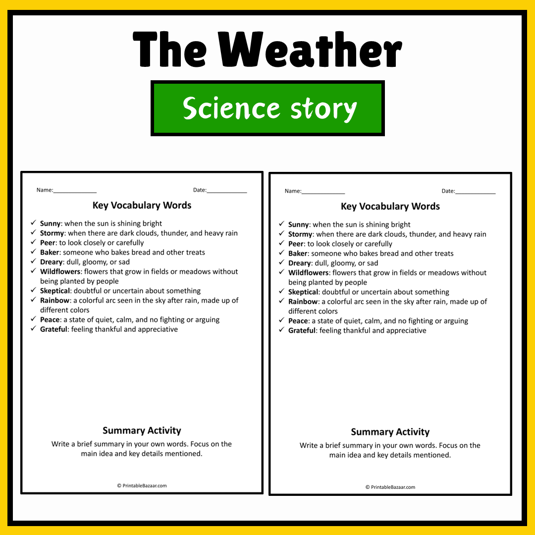 The Weather | Science Story Reading Comprehension Activity