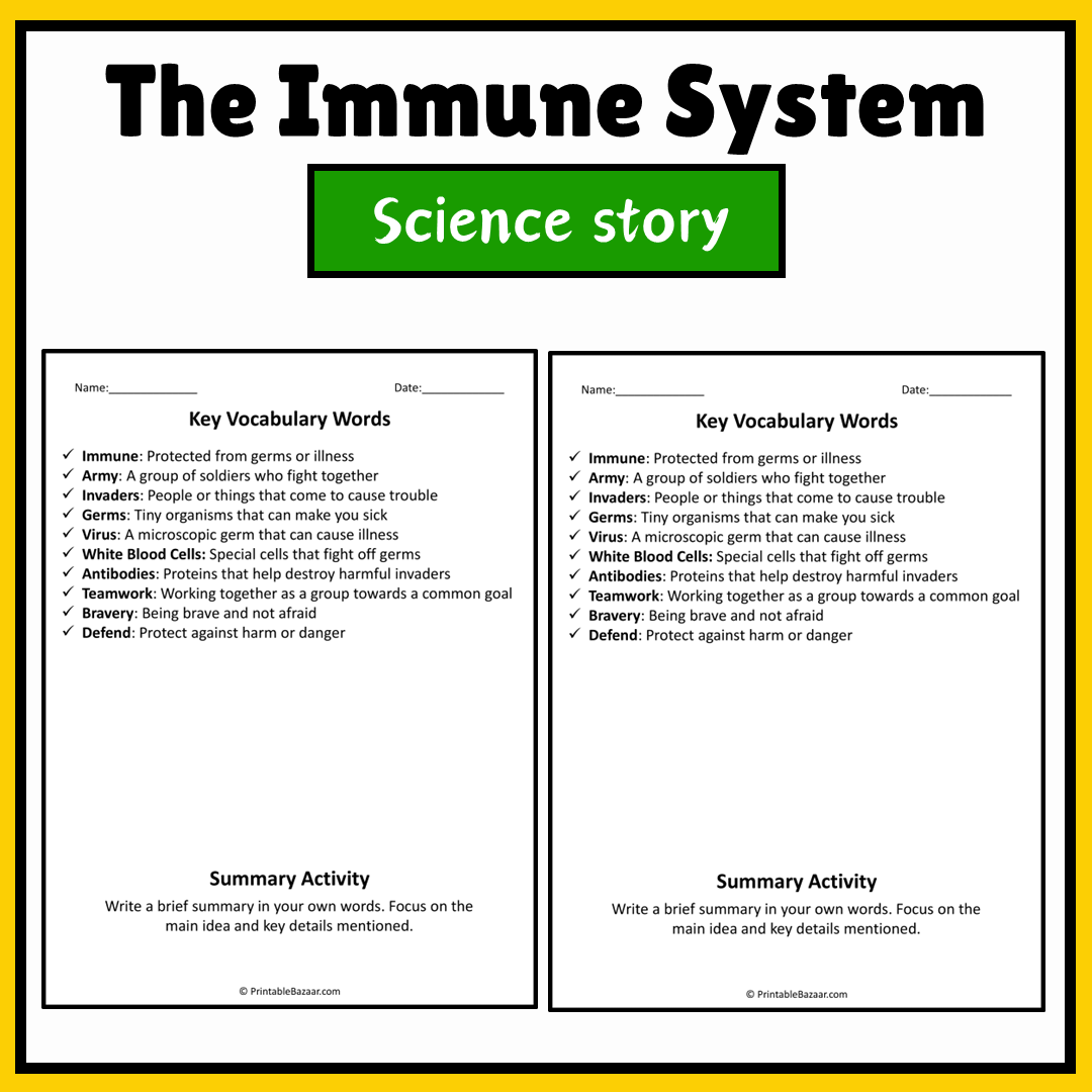 The Immune System | Science Story Reading Comprehension Activity