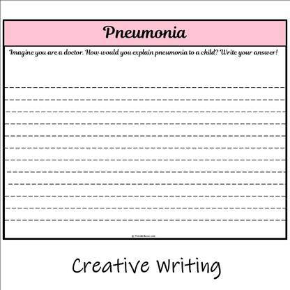 Pneumonia | Main Idea and Supporting Details Reading Passage and Questions