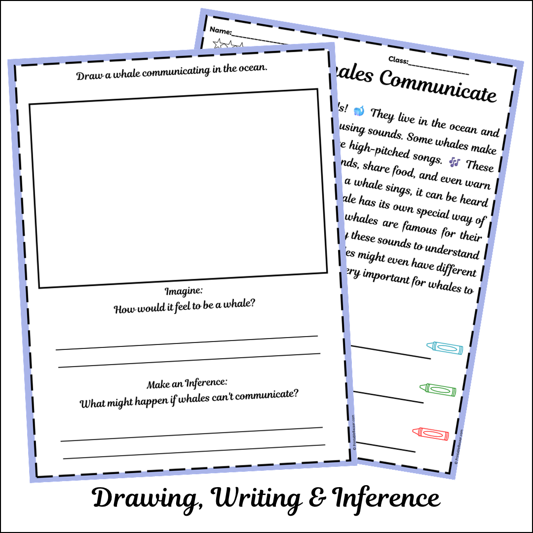 How Whales Communicate | Short Reading Comprehension Creative Worksheet
