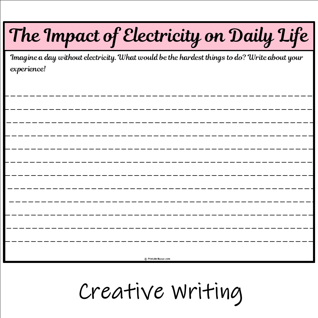 The Impact of Electricity on Daily Life | Main Idea and Supporting Details Reading Passage and Questions