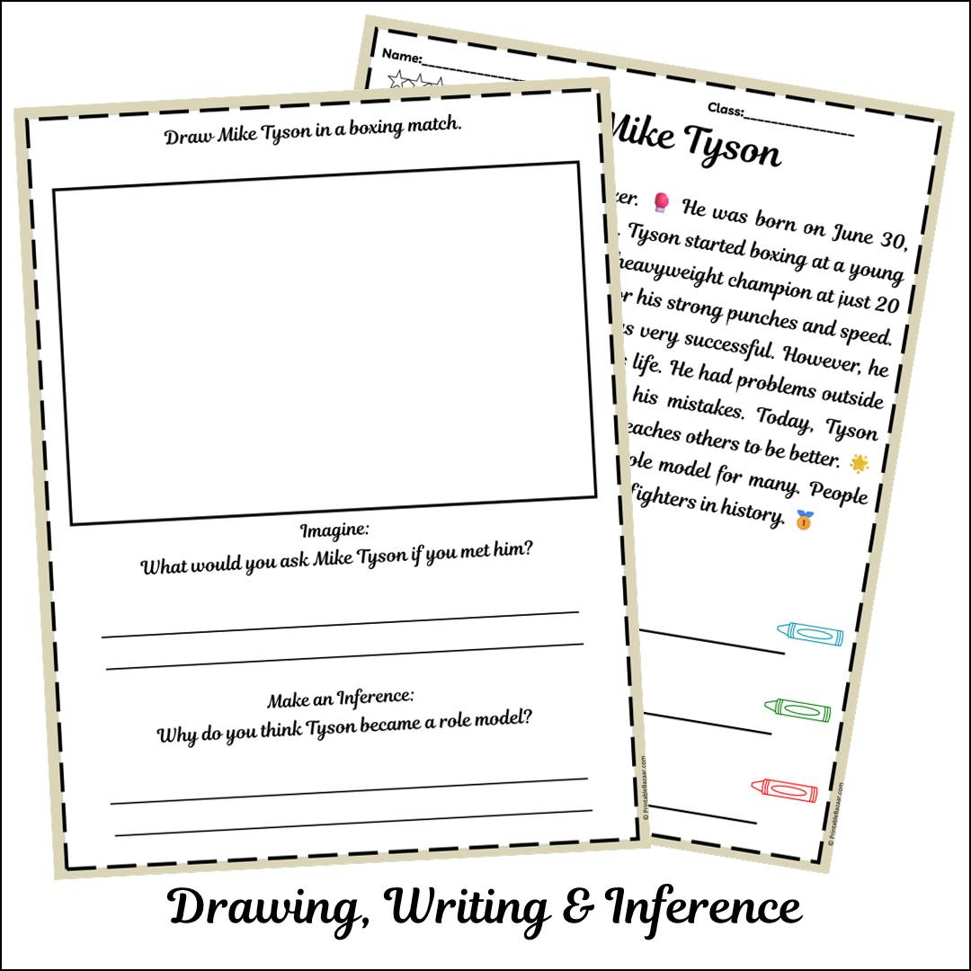 Mike Tyson | Short Reading Comprehension Creative Worksheet