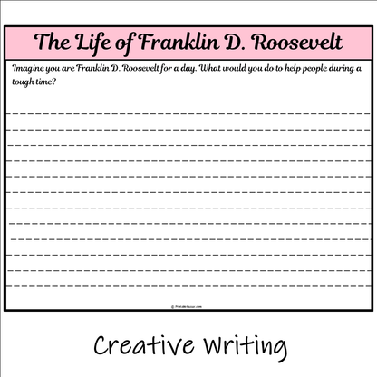 The Life of Franklin D. Roosevelt | Main Idea and Supporting Details Reading Passage and Questions