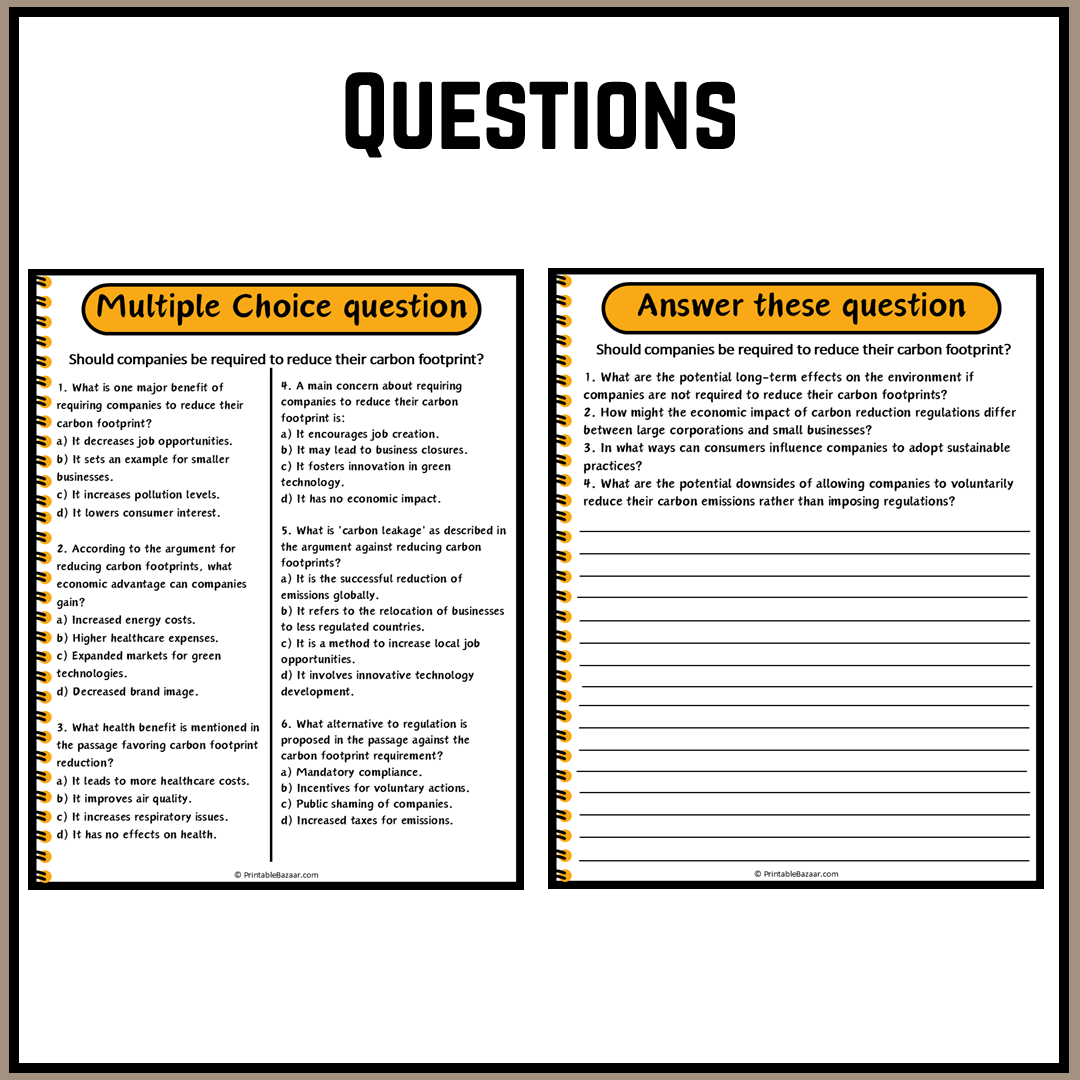 Should companies be required to reduce their carbon footprint? | Debate Case Study Worksheet