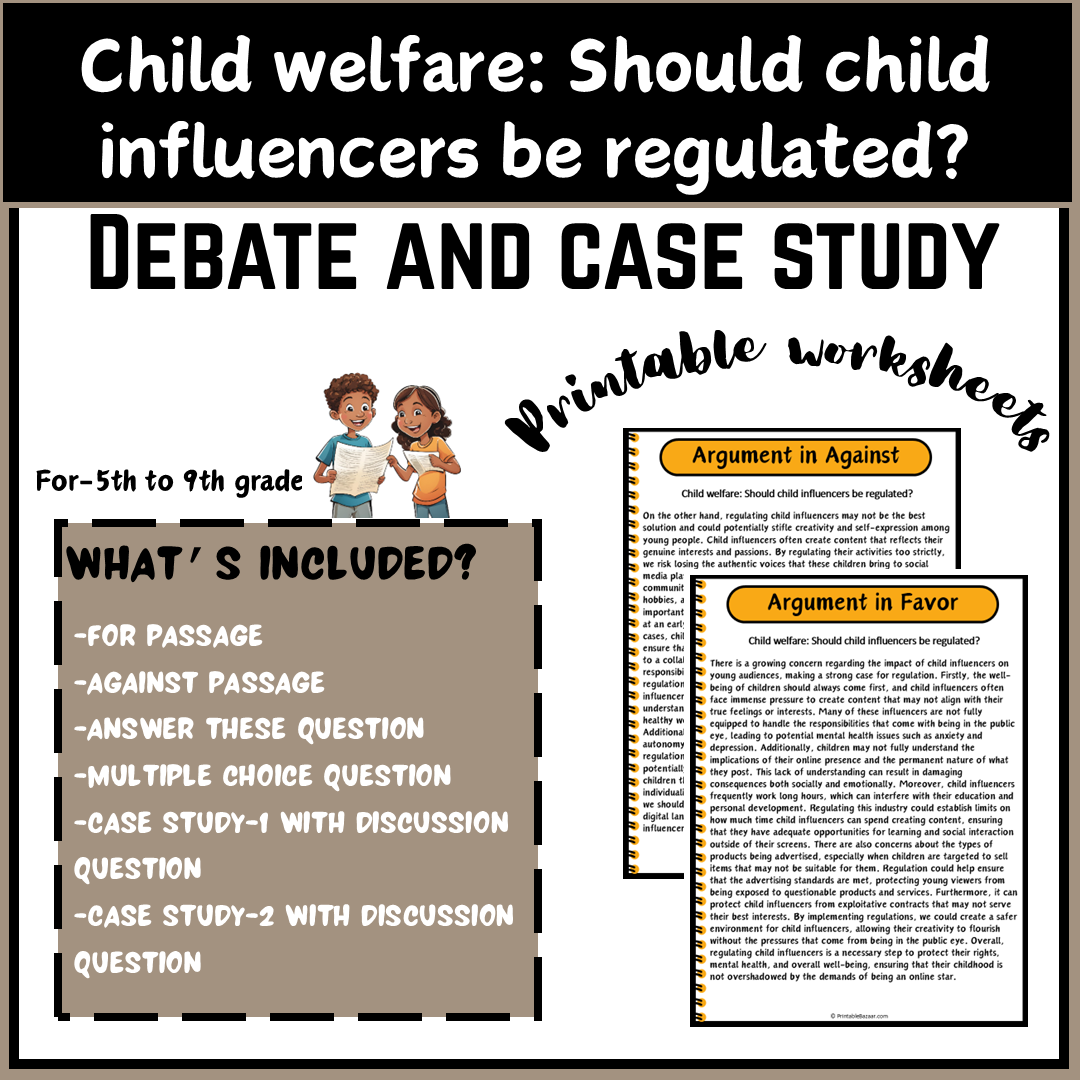 Child welfare: Should child influencers be regulated? | Debate Case Study Worksheet