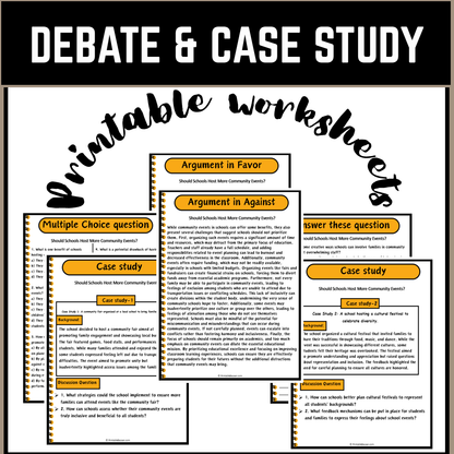 Should Schools Host More Community Events? | Debate Case Study Worksheet