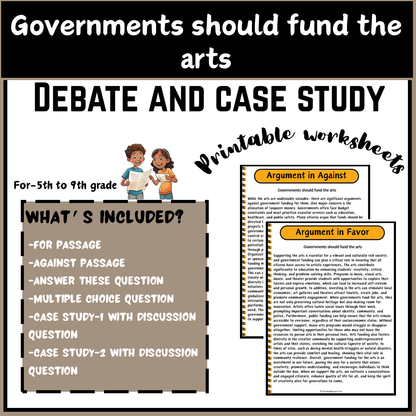 Governments should fund the arts | Debate Case Study Worksheet