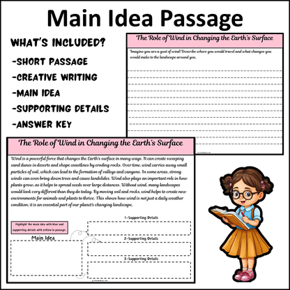 The Role of Wind in Changing the Earth’s Surface | Main Idea and Supporting Details Reading Passage and Questions