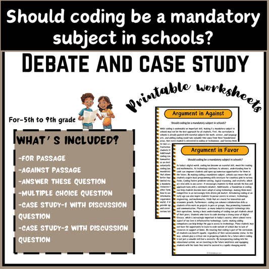 Should coding be a mandatory subject in schools? | Debate Case Study Worksheet