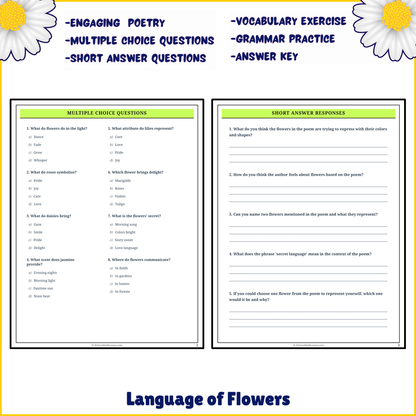 Language of Flowers | Poem Grammar Worksheet Printable Activity