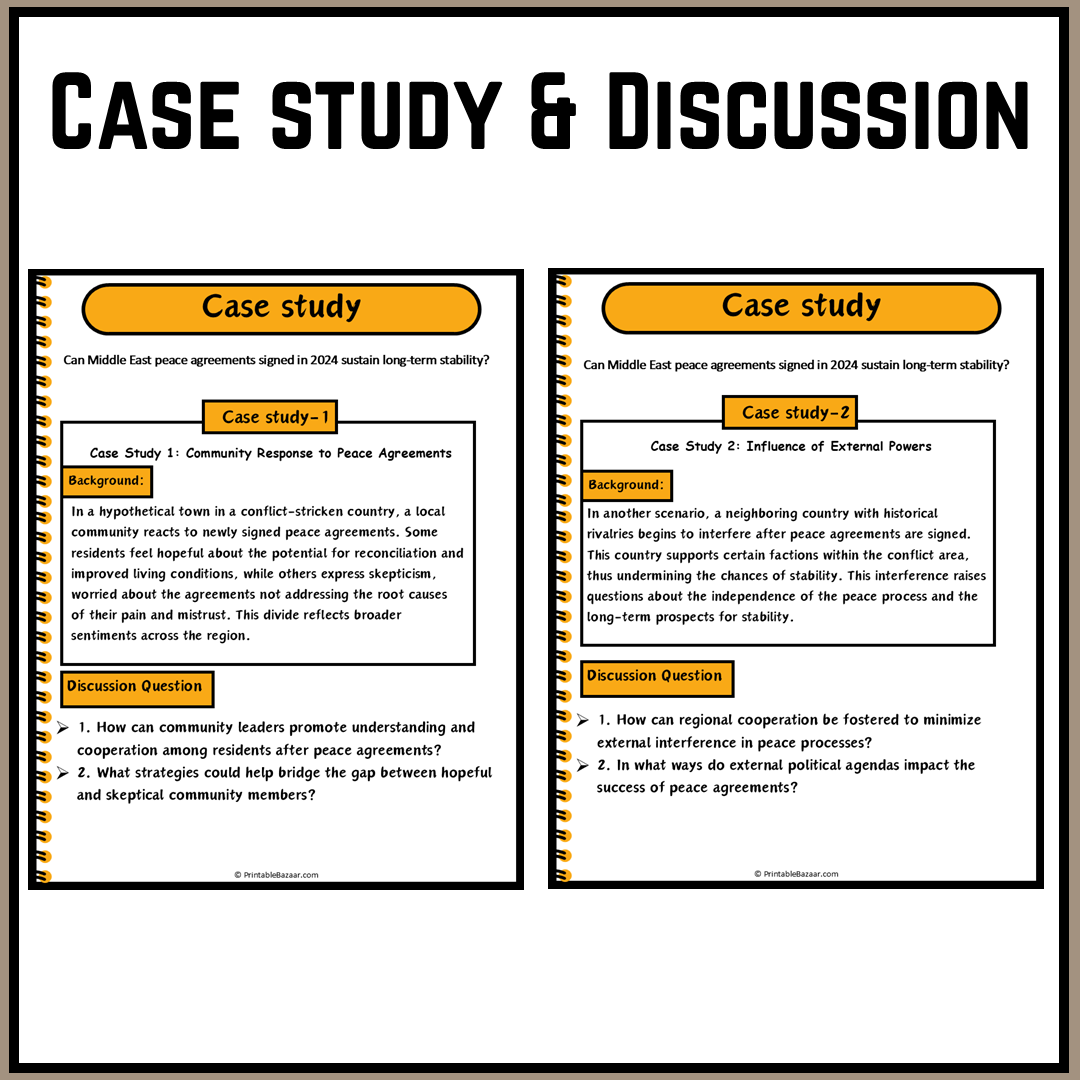 Can Middle East peace agreements signed in 2024 sustain long-term stability? | Debate Case Study Worksheet