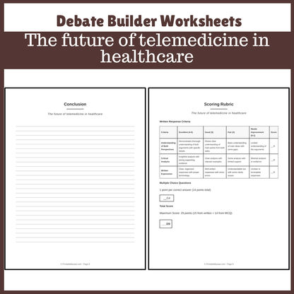 The future of telemedicine in healthcare | Favour and Against Worksheet Printable Activity