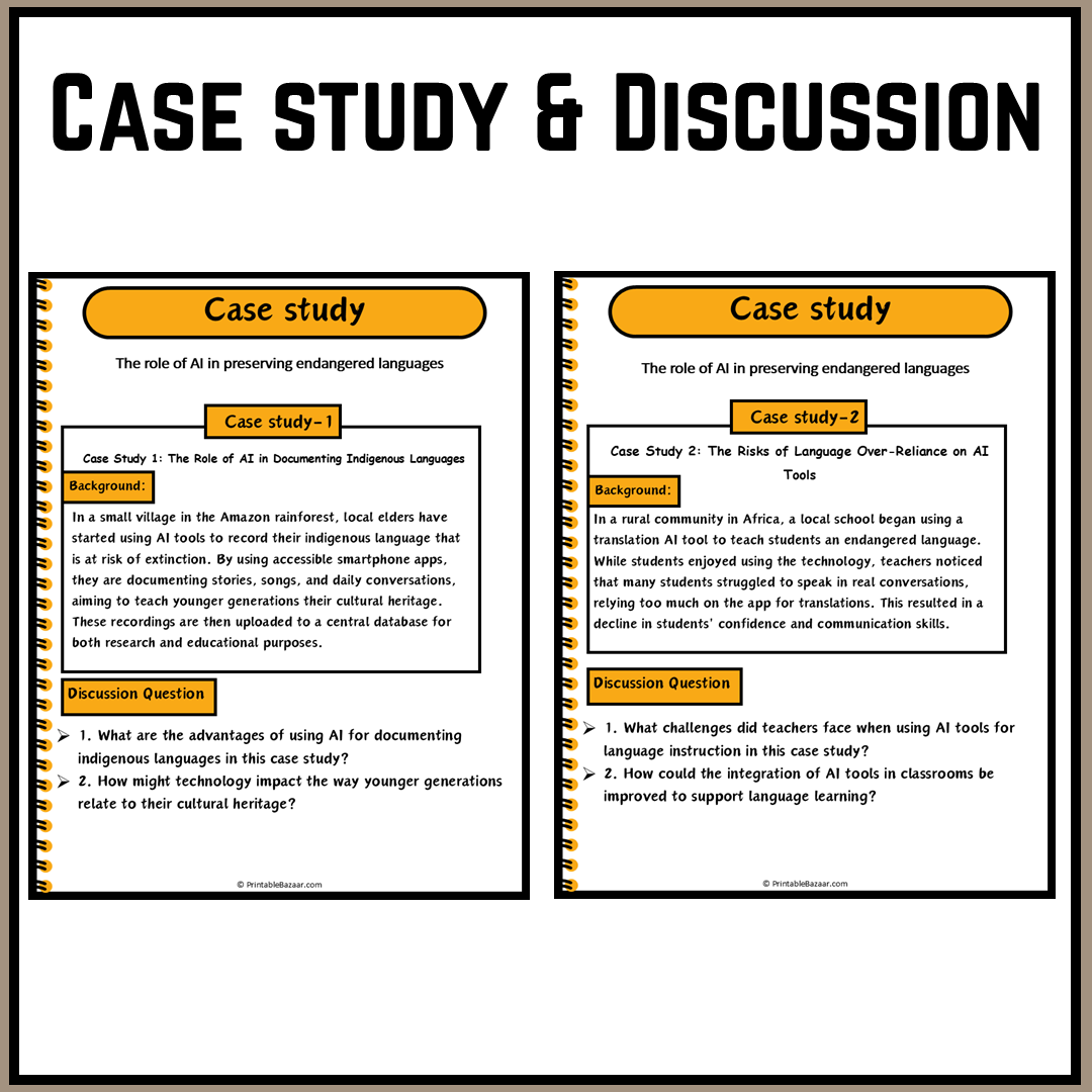 The role of AI in preserving endangered languages | Debate Case Study Worksheet