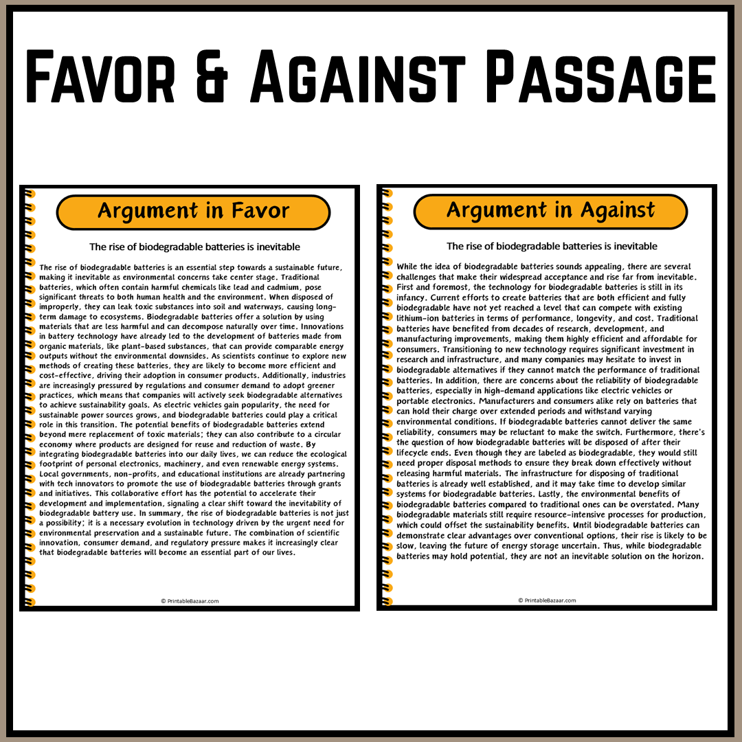 The rise of biodegradable batteries is inevitable | Debate Case Study Worksheet