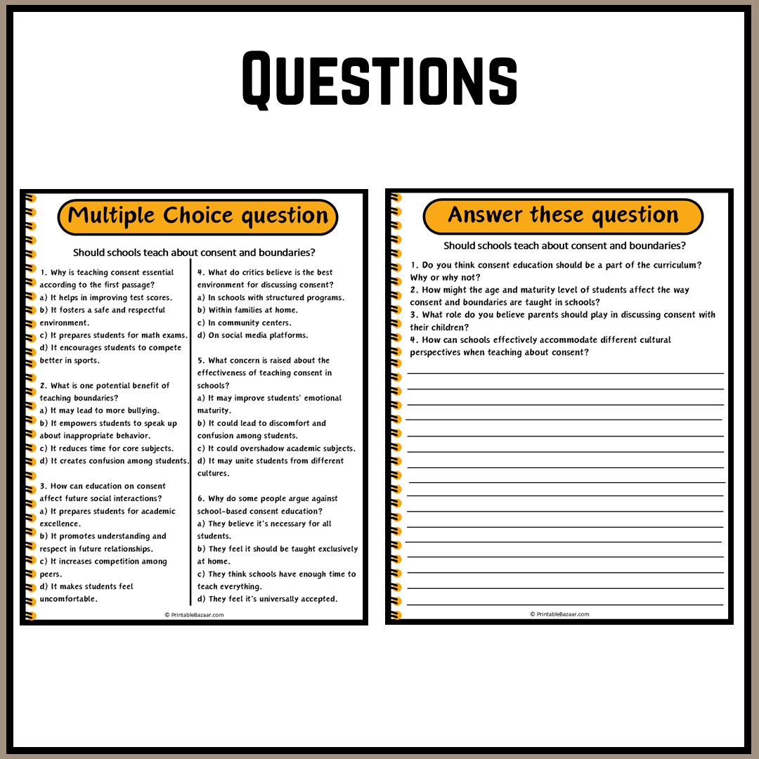 Should schools teach about consent and boundaries? | Debate Case Study Worksheet