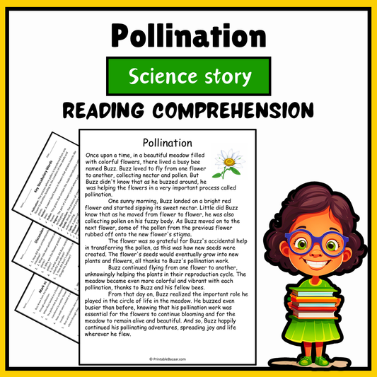 Pollination | Science Story Reading Comprehension Activity