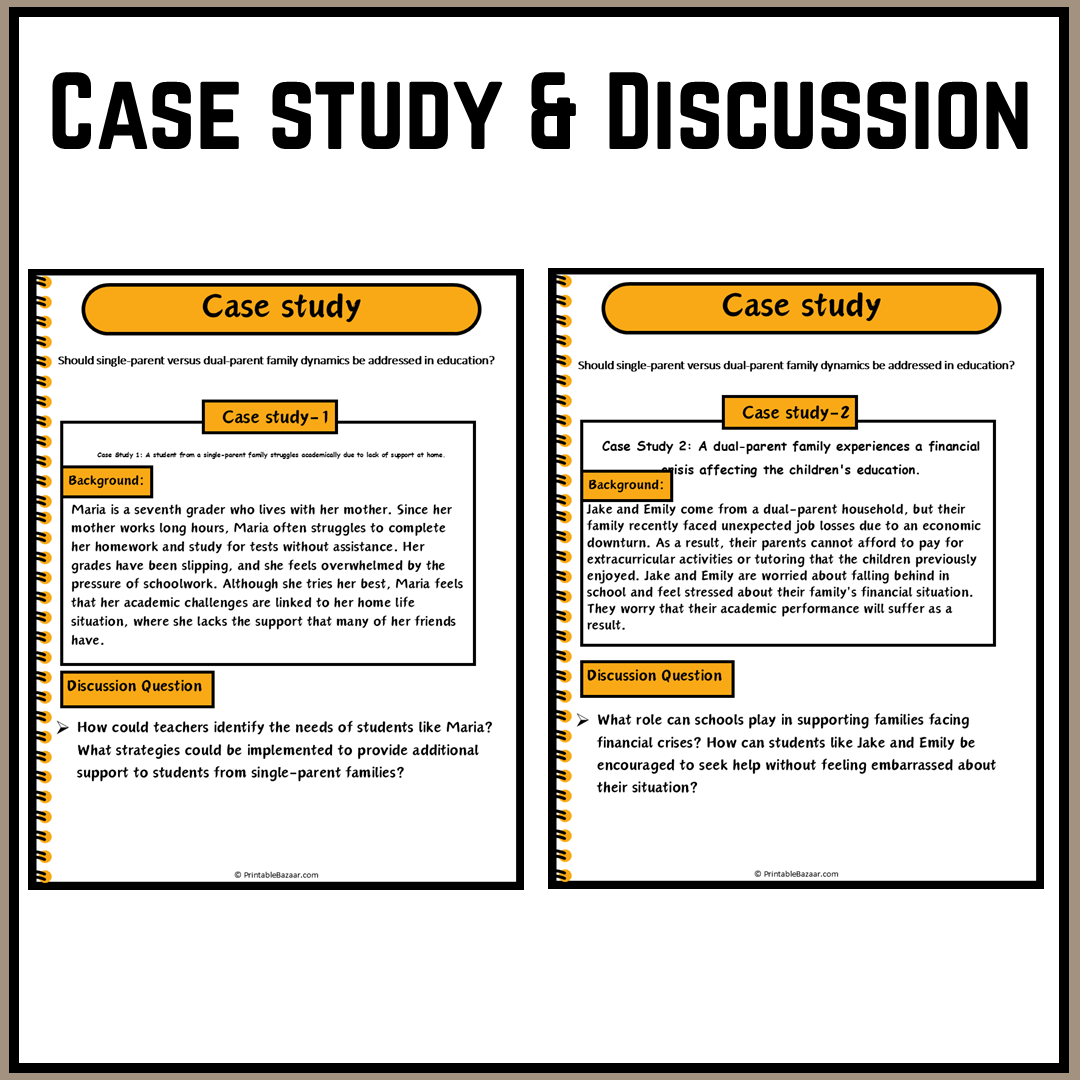 Should single-parent versus dual-parent family dynamics be addressed in education? | Debate Case Study Worksheet