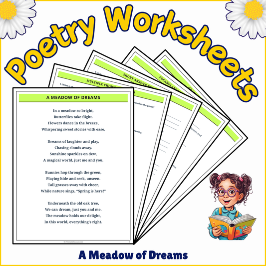 A Meadow of Dreams | Poem Grammar Worksheet Printable Activity