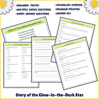 Story of the Glow-in-the-Dark Star | Poem Grammar Worksheet Printable Activity