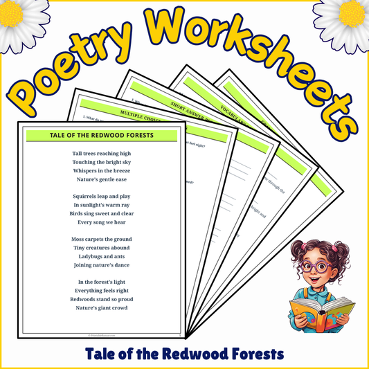 Tale of the Redwood Forests | Poem Grammar Worksheet Printable Activity