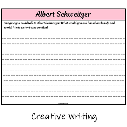 Albert Schweitzer | Main Idea and Supporting Details Reading Passage and Questions