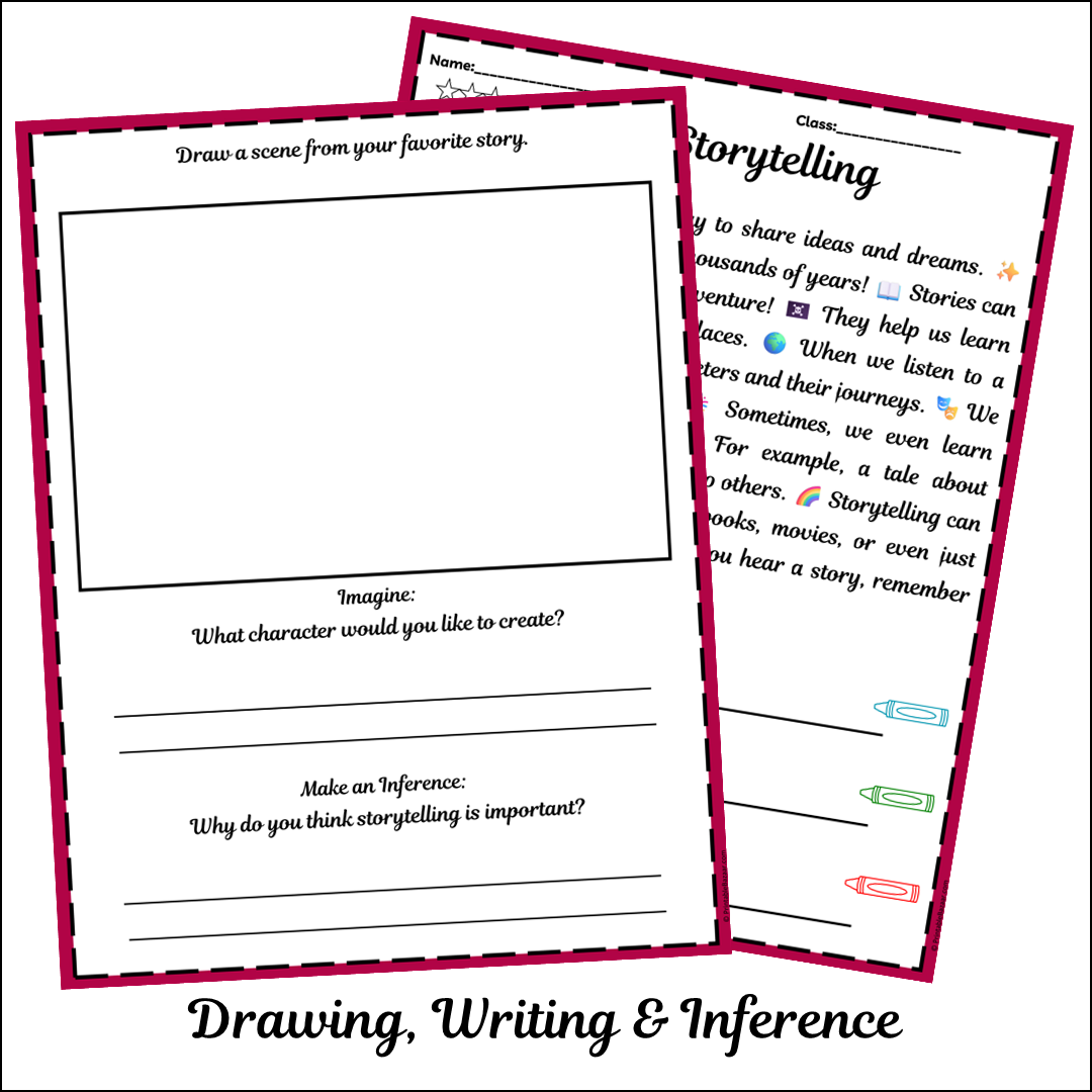 Storytelling | Short Reading Comprehension Creative Worksheet