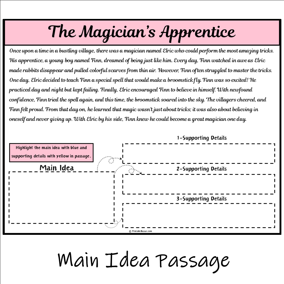 The Magician’s Apprentice | Main Idea and Supporting Details Reading Passage and Questions