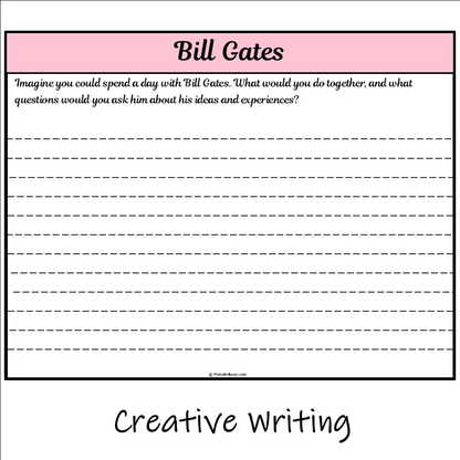 Bill Gates | Main Idea and Supporting Details Reading Passage and Questions