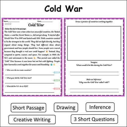 Cold War | Short Reading Comprehension Creative Worksheet
