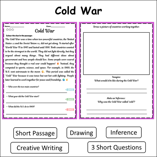 Cold War | Short Reading Comprehension Creative Worksheet