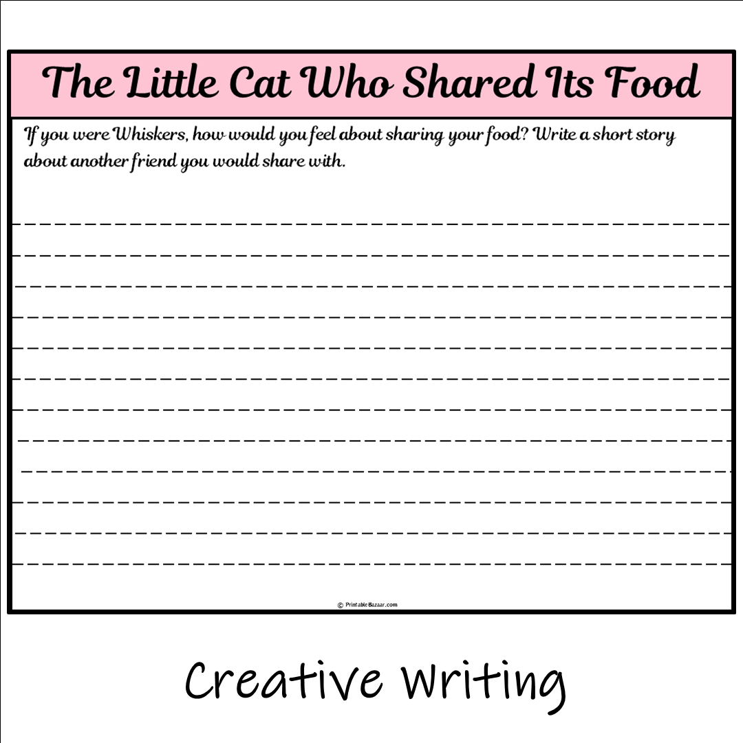 The Little Cat Who Shared Its Food | Main Idea and Supporting Details Reading Passage and Questions