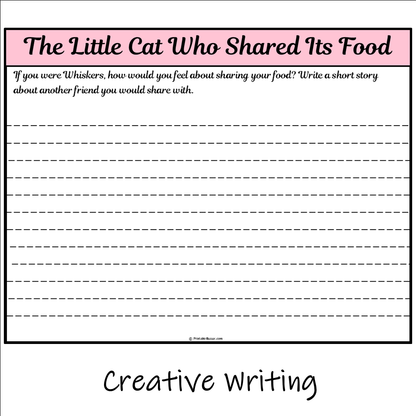 The Little Cat Who Shared Its Food | Main Idea and Supporting Details Reading Passage and Questions