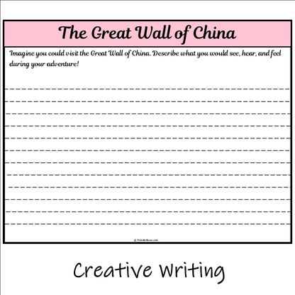 The Great Wall of China | Main Idea and Supporting Details Reading Passage and Questions