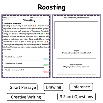 Roasting | Short Reading Comprehension Creative Worksheet