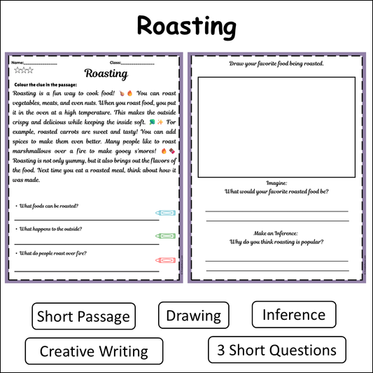 Roasting | Short Reading Comprehension Creative Worksheet