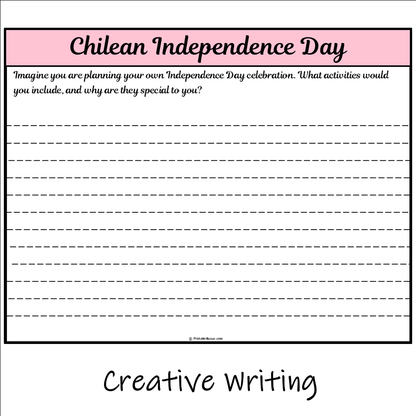 Chilean Independence Day | Main Idea and Supporting Details Reading Passage and Questions