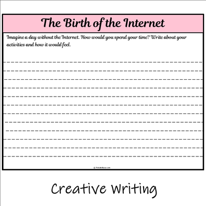 The Birth of the Internet | Main Idea and Supporting Details Reading Passage and Questions