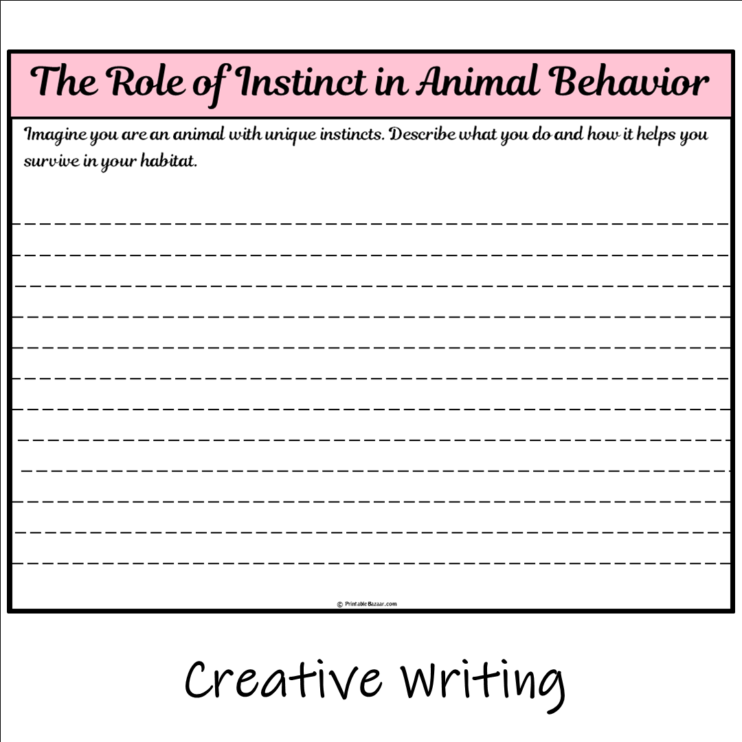 The Role of Instinct in Animal Behavior | Main Idea and Supporting Details Reading Passage and Questions