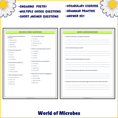 World of Microbes | Poem Grammar Worksheet Printable Activity