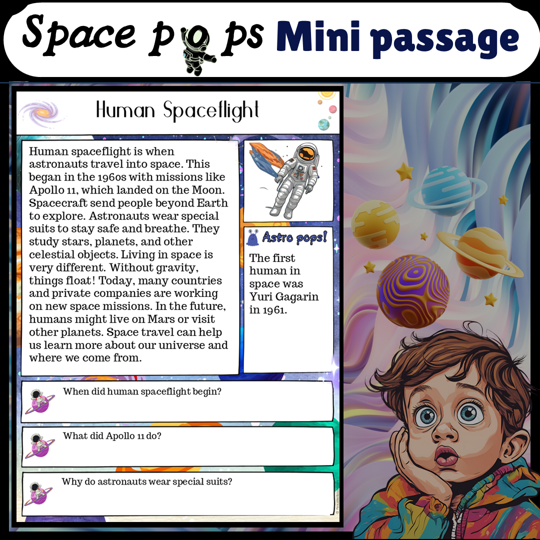 Human Spaceflight | Space Pops Reading Passage and Questions