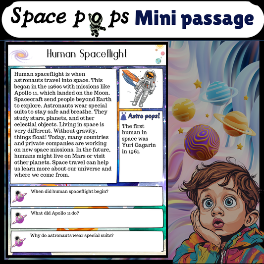 Human Spaceflight | Space Pops Reading Passage and Questions