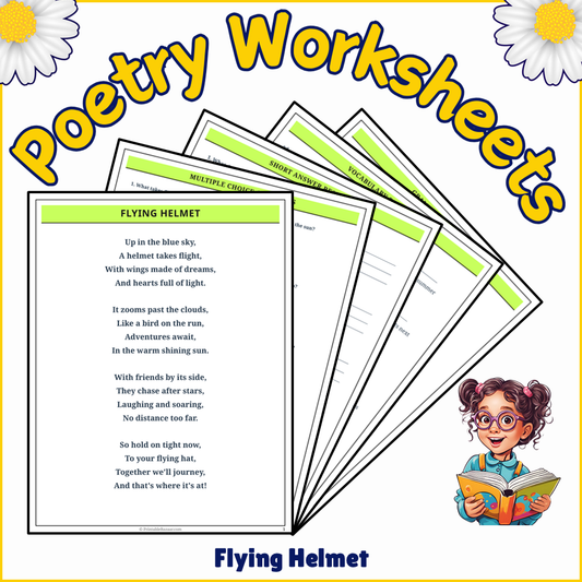 Flying Helmet | Poem Grammar Worksheet Printable Activity