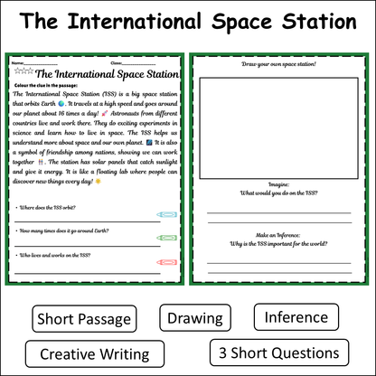 The International Space Station | Short Reading Comprehension Creative Worksheet